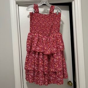 Smocked Floral Print Dress